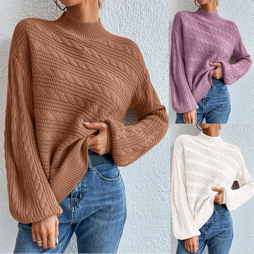 Knitted sweater for ladies with a loose fit and trendy textured pattern Amarae