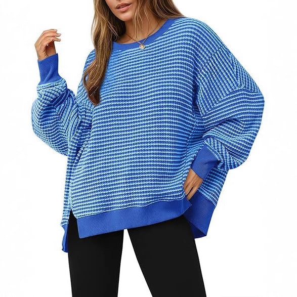 Lune London Casual Striped Oversized Sweater for Women