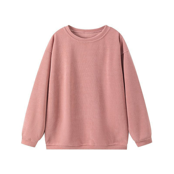 Ladies Casual Sweatshirt with Ribbed Texture and Loose Fit Lune London