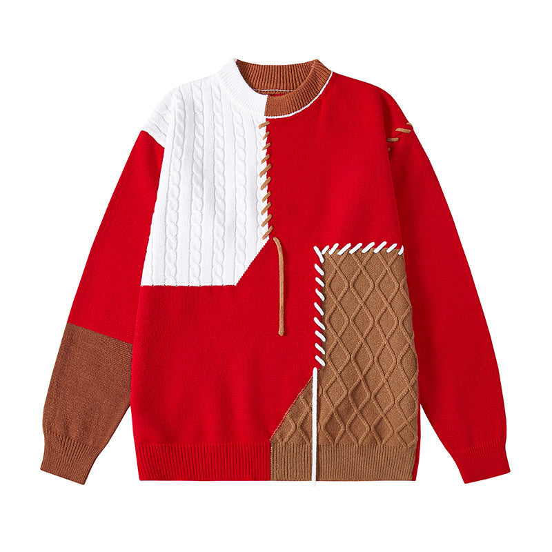 Women's creative sweater with textured patchwork design and unique details Lune London