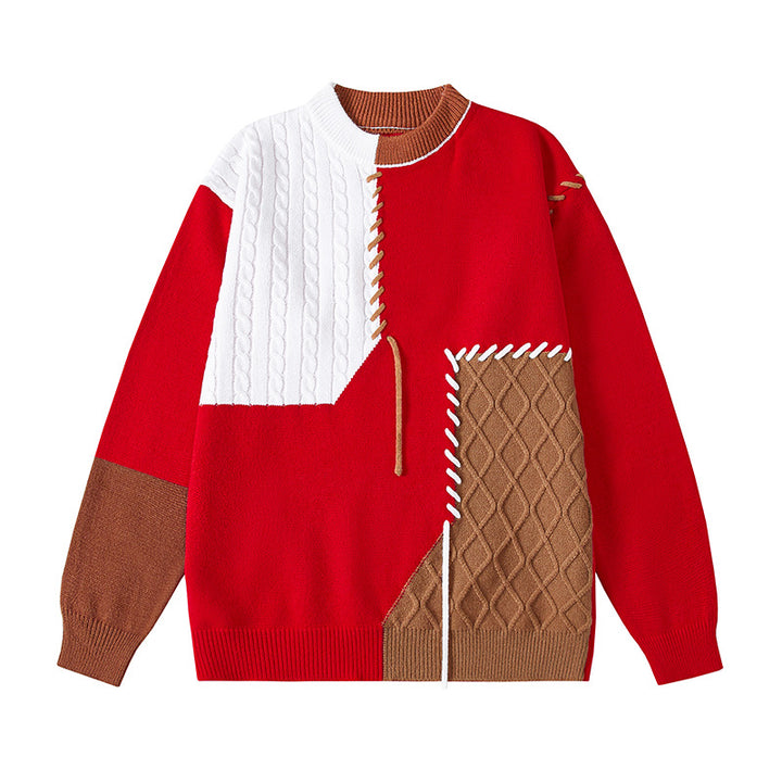 Women's creative sweater with textured patchwork design and unique details Lune London