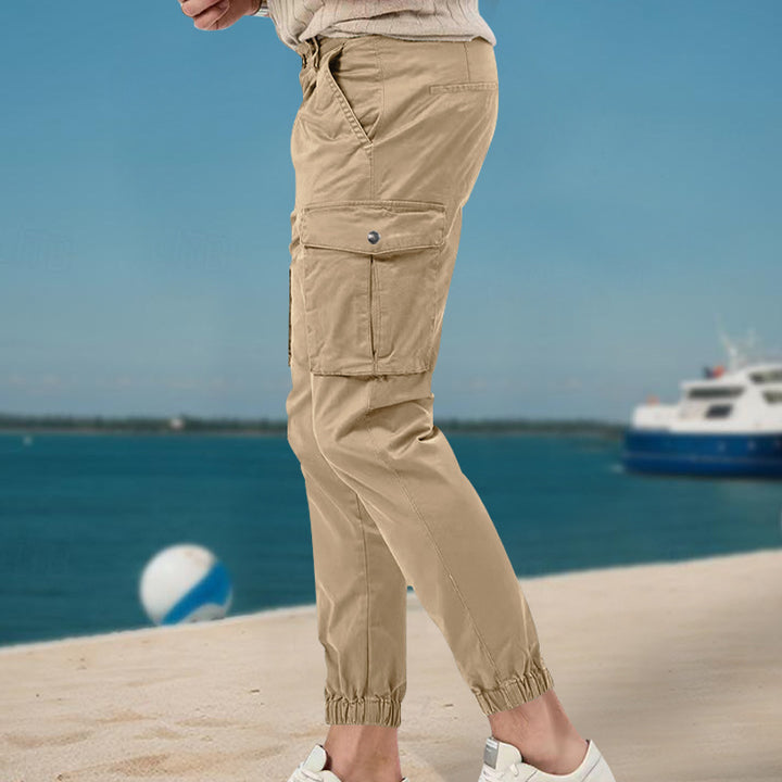 Men's cargo pants with multifunctional pockets and elastic waistband Lune London