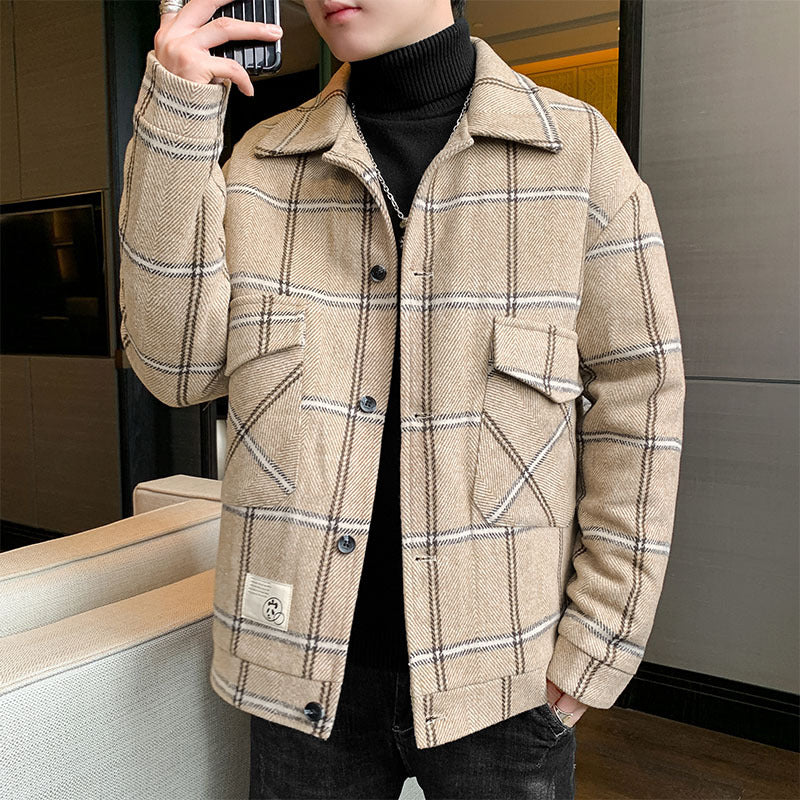 Plaid jacket for men, stylish and slightly lined, with practical flap pockets Lune London
