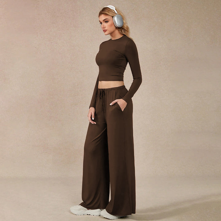 Pantalon de survêtement décontracté pour femmes avec coupe ample et taille élastique Chic & Stil