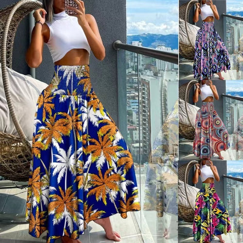 Amarae maxi skirt with lively patterns for women