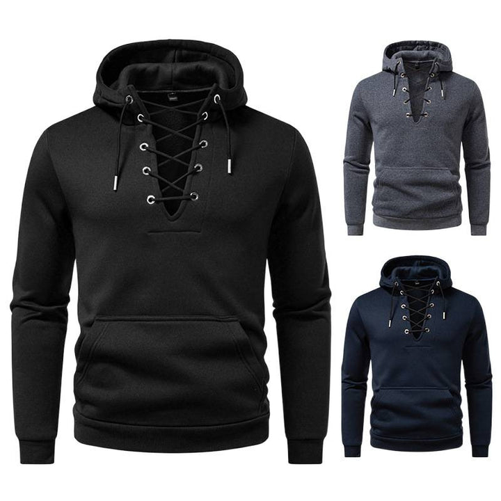 Men's hoodie with trendy lacing design Lune London