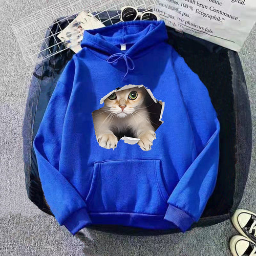 Women's hoodie with creative cat design Chic & Stil 1772612757