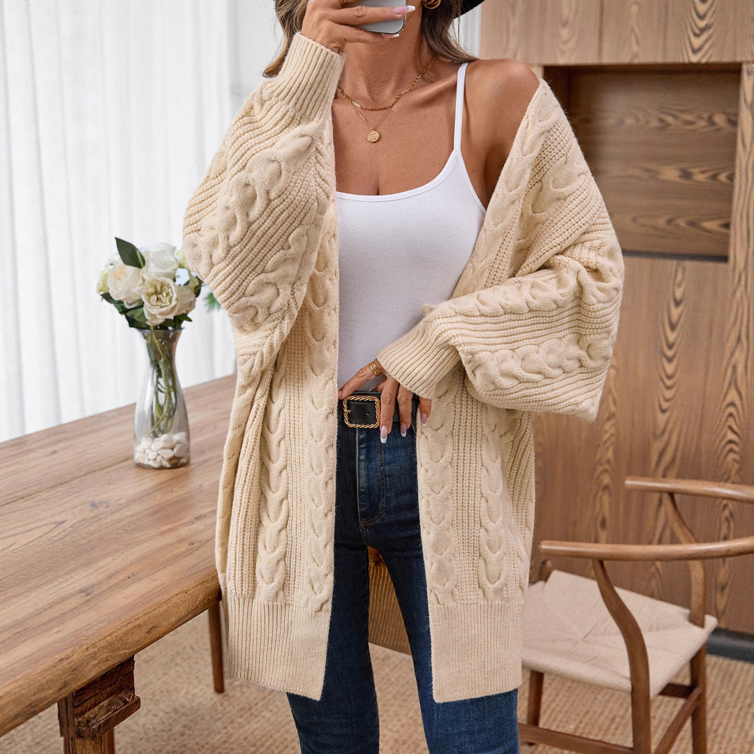 Women's knit jacket with creative twisted pattern and relaxed fit Lune London