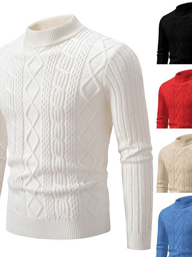 Men's turtleneck sweater with textured rib design Amarae