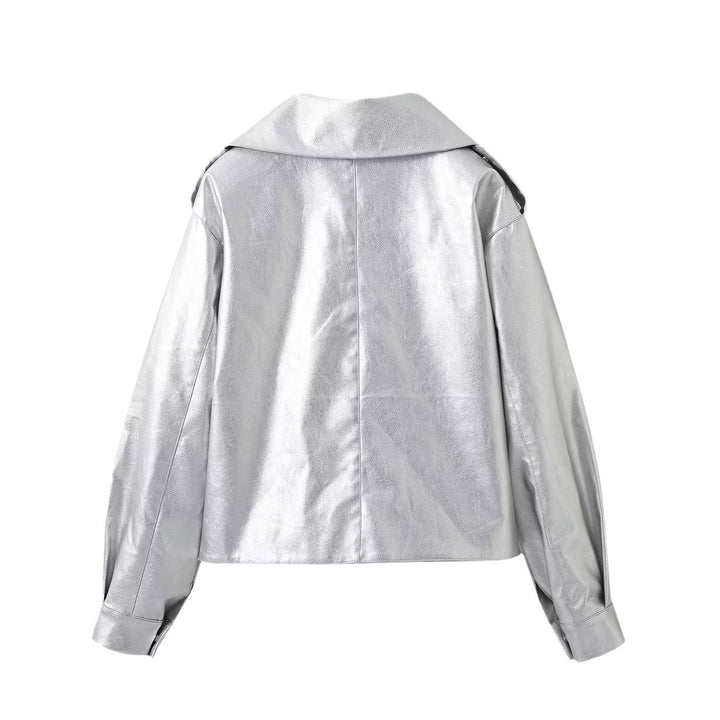 Fashion biker jacket for women with shiny finish Amarae