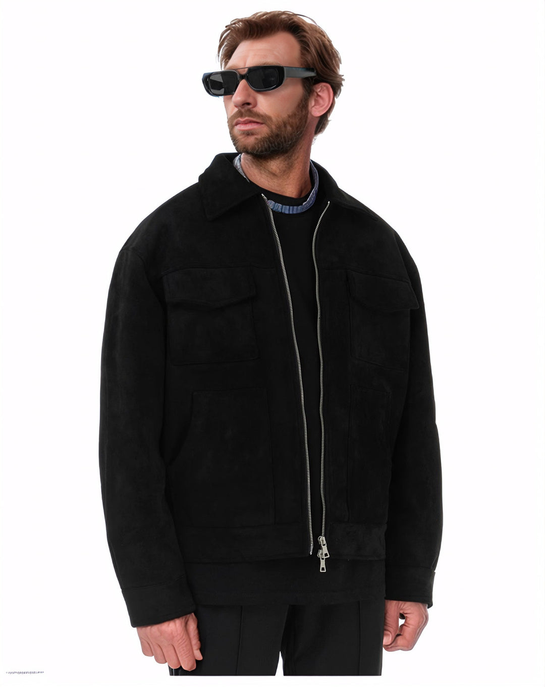 Fashionable suede jacket for men with practical pockets Lune London