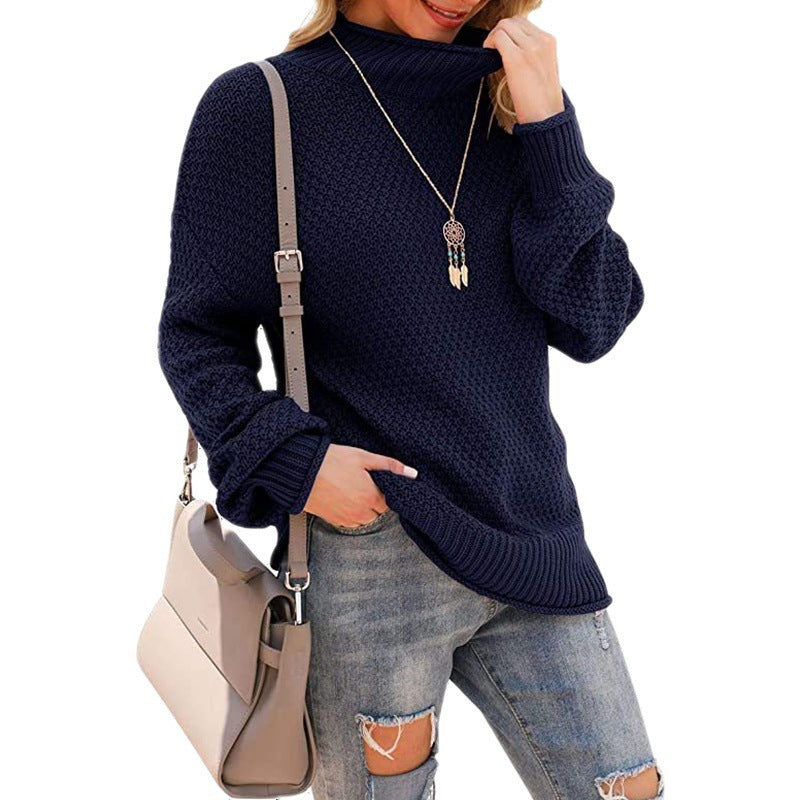 Thick knit sweater for women with high collar and comfortable sleeves Lune London