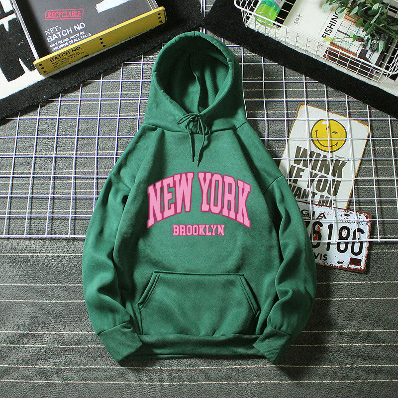 Women's hoodie with trendy New York Brooklyn print Chic & Stil