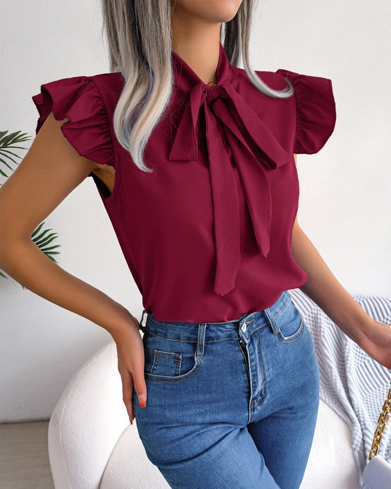 Ladies elegant blouse with bow Lune London