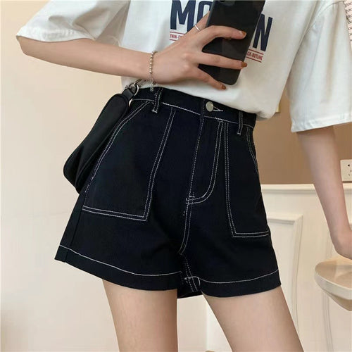 Women High-Waist Shorts with a casual cut and practical pockets