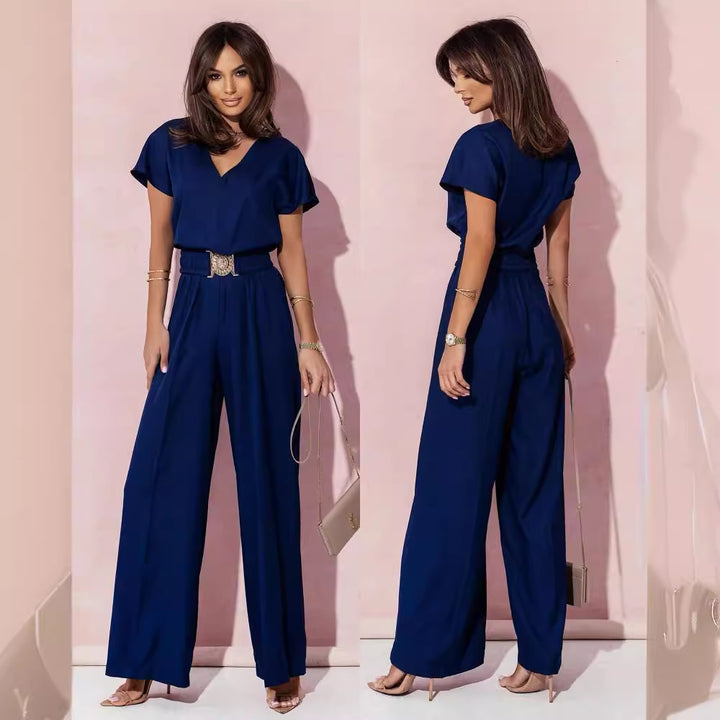 Women’s jumpsuit with wide leg and belt Lune London