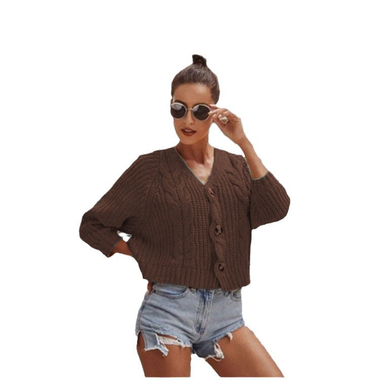 Thick knitted jacket for women with modern button details and a relaxed fit Lune London