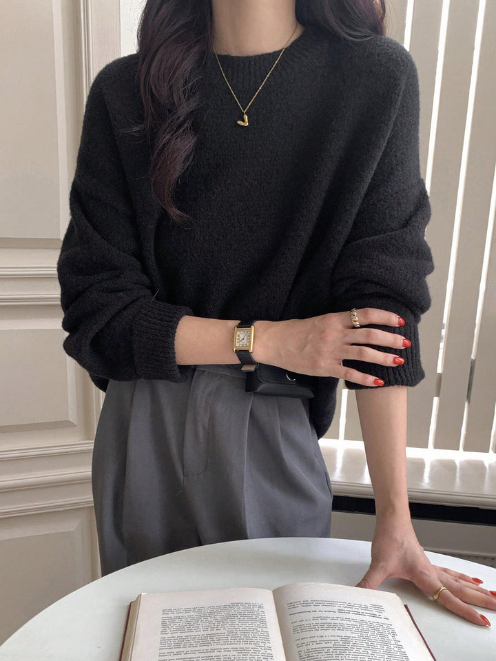 Pull en tricot épais pour femme avec une coupe décontractée et des manches volumineuses Chic & Stil