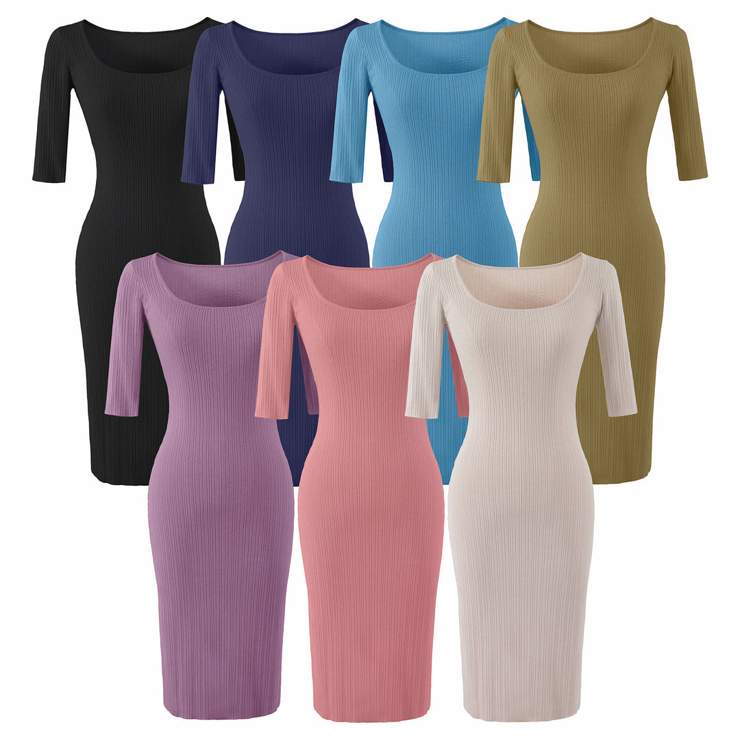 Women Figure-hugging ribbed Midi dress made of stretch knit Amarae