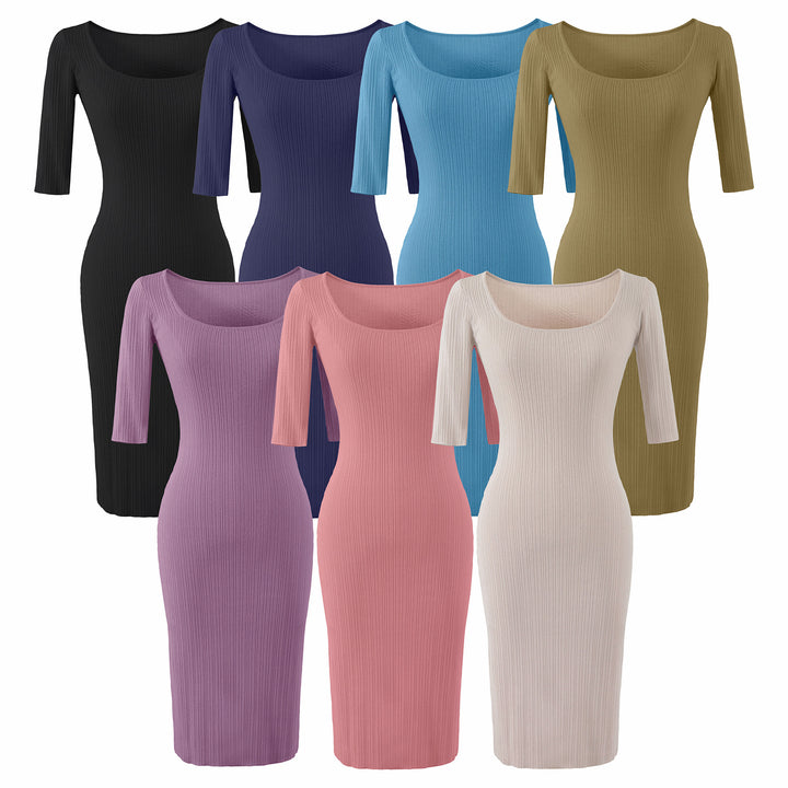 Women Figure-hugging ribbed Midi dress made of stretch knit Amarae