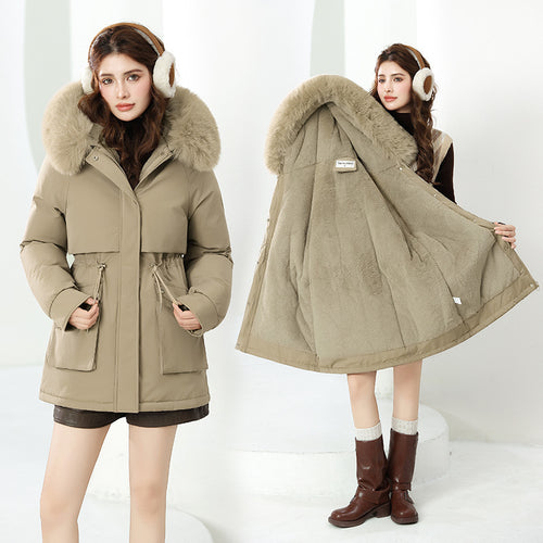 Ladies trendy winter jacket with removable hood and high-quality faux fur Amarae