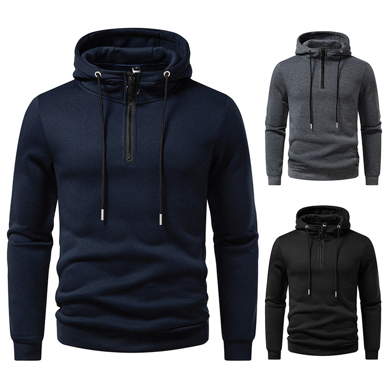 Men's hooded tracksuit tops with mid-length zipper and modern cut Lune London