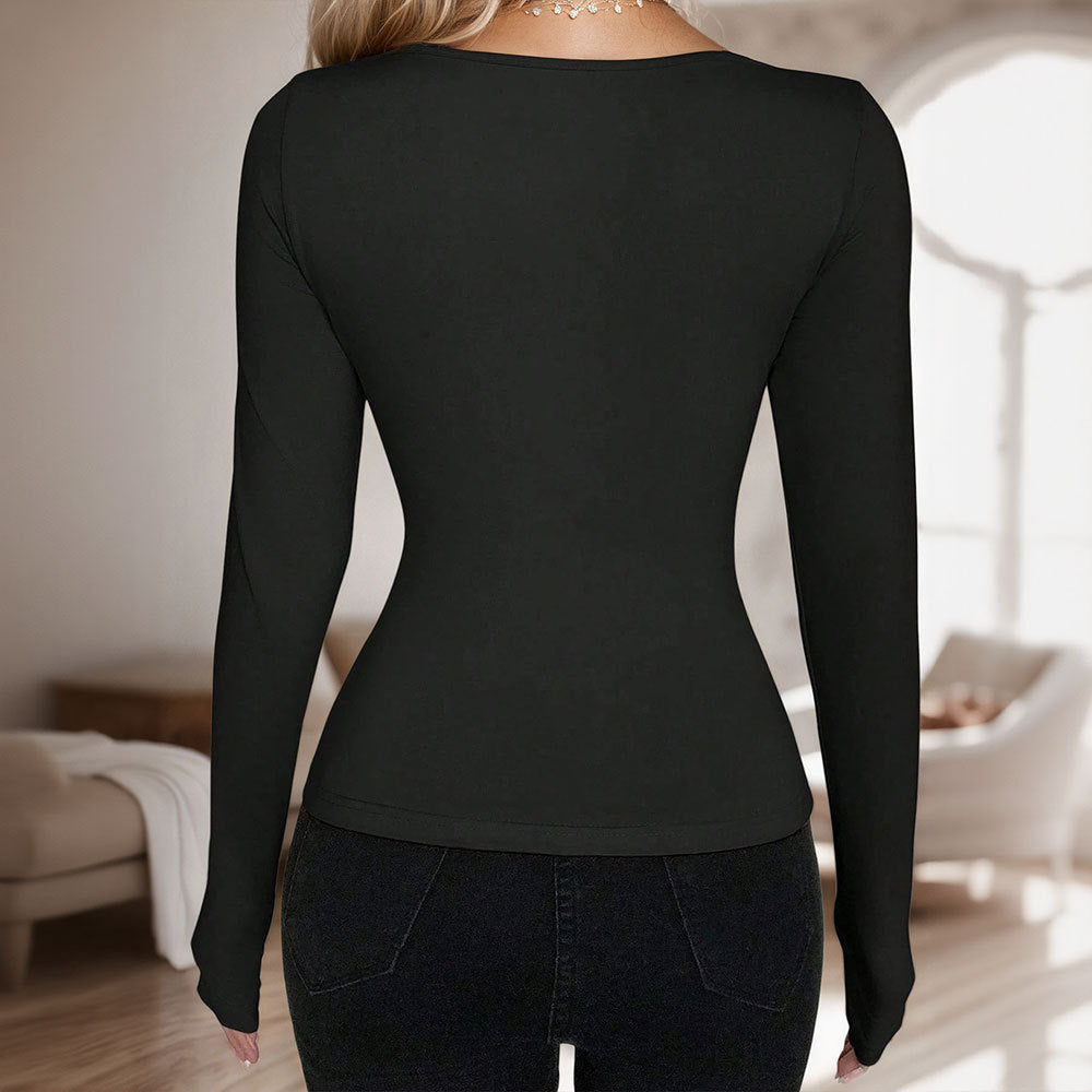 Chemise ajustée pour femme à manches longues avec design de lacet sophistiqué Chic & Stil