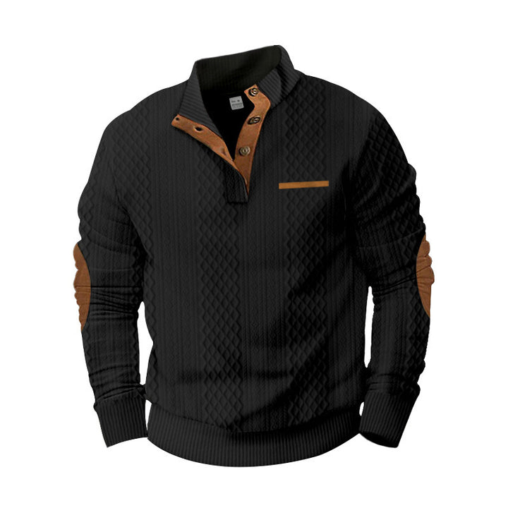 Knitted pullover for men with tank color details and button placket Lune London