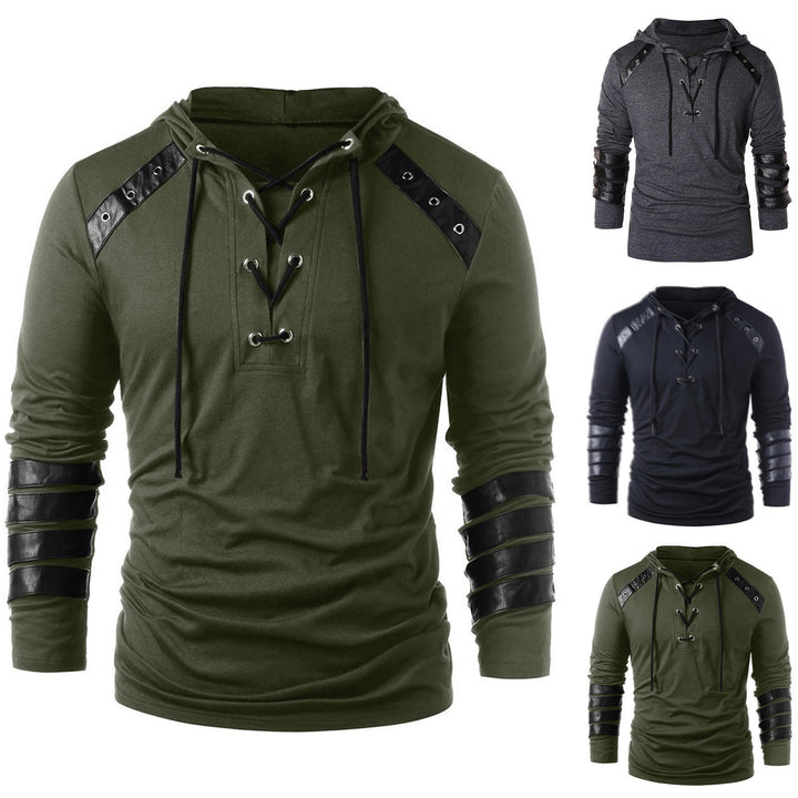 Men's Hoodie with innovative leather detail Lune London