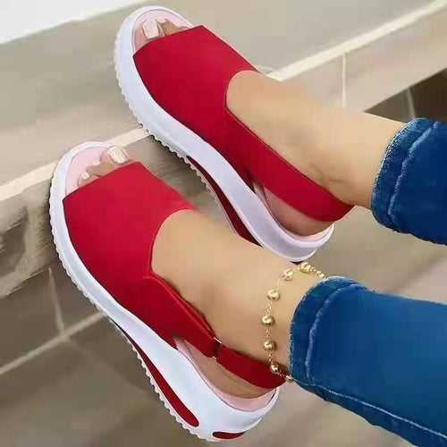 Casual women’s sandals with elastic straps and an anatomical footbed Amarae