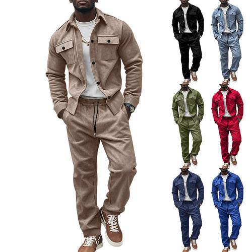 Modern utility jacket for men with practical chest pockets and matching trousers Amarae