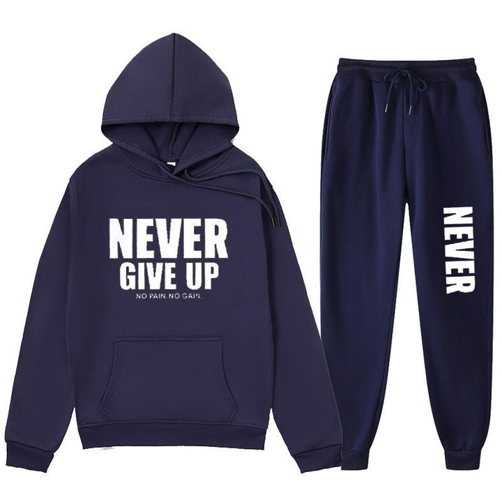 Women's training pullover and jogging pants in motif set with motivating print Chic & Stil