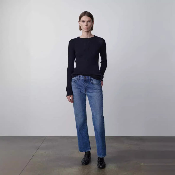 Haut en tricot côtelé ajusté pour femme Chic & Stil