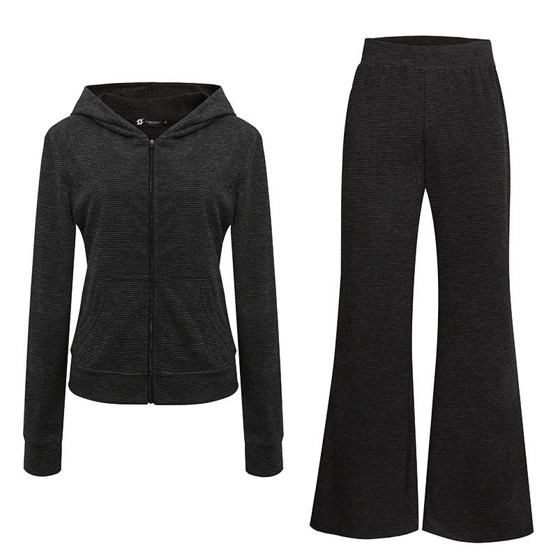 Women's Wide Flared Knit Pants with High Waist and Flared Leg Amarae