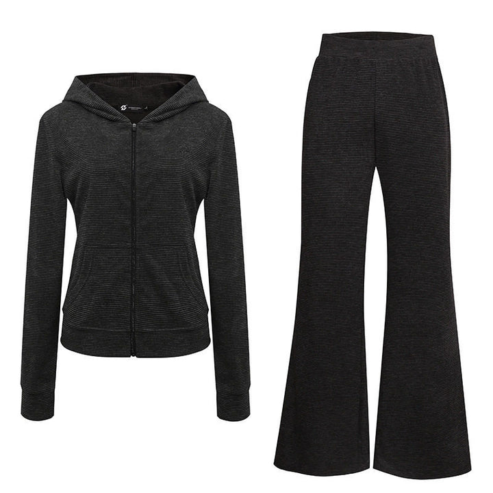 Women's Wide Flared Knit Pants with High Waist and Flared Leg Amarae