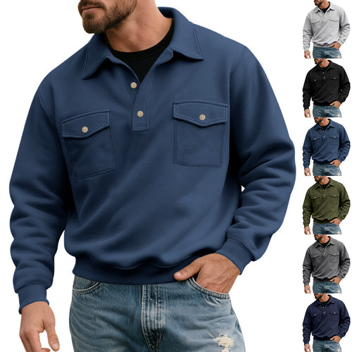 Comfortable men's sweater with practical chest pockets Amarae