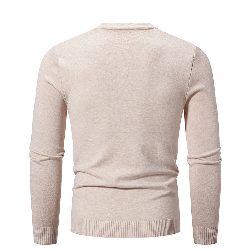 Fine knit sweater for men with crew neck and ribbed details Lune London