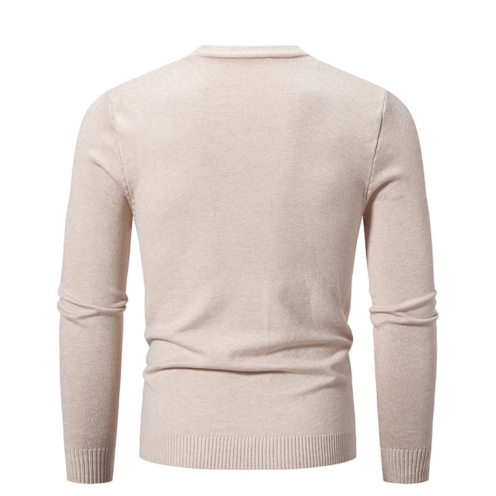 Fine knit sweater for men with crew neck and ribbed details Lune London