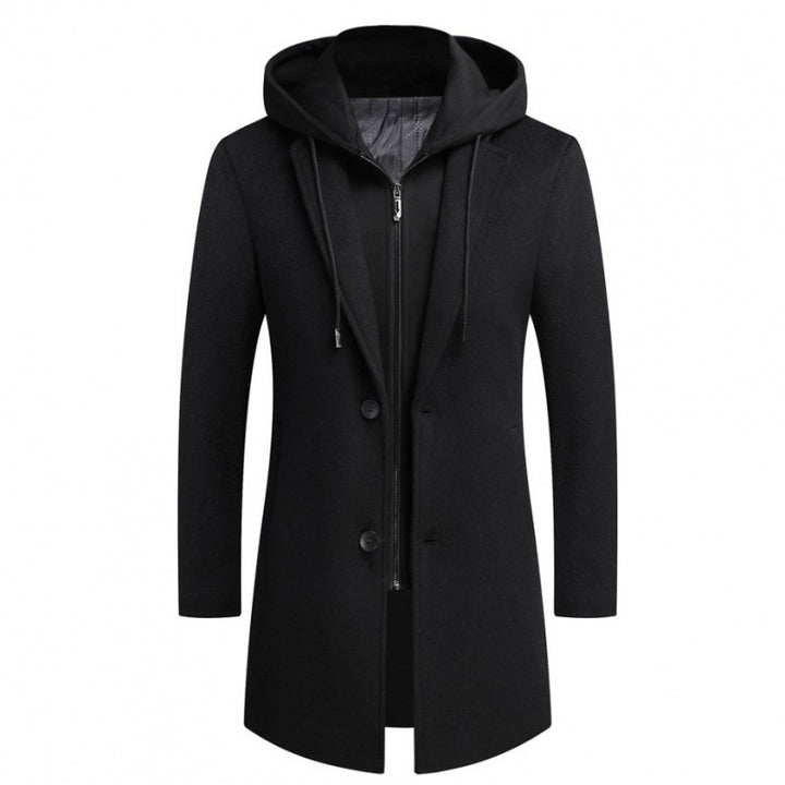 Stylish men's jacket with removable hood and quilted lining Lune London