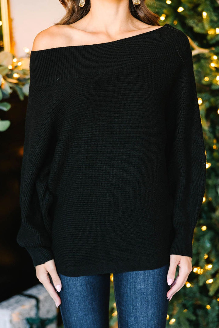 Pull femme décontracté avec décolleté asymétrique et manches larges Lune London