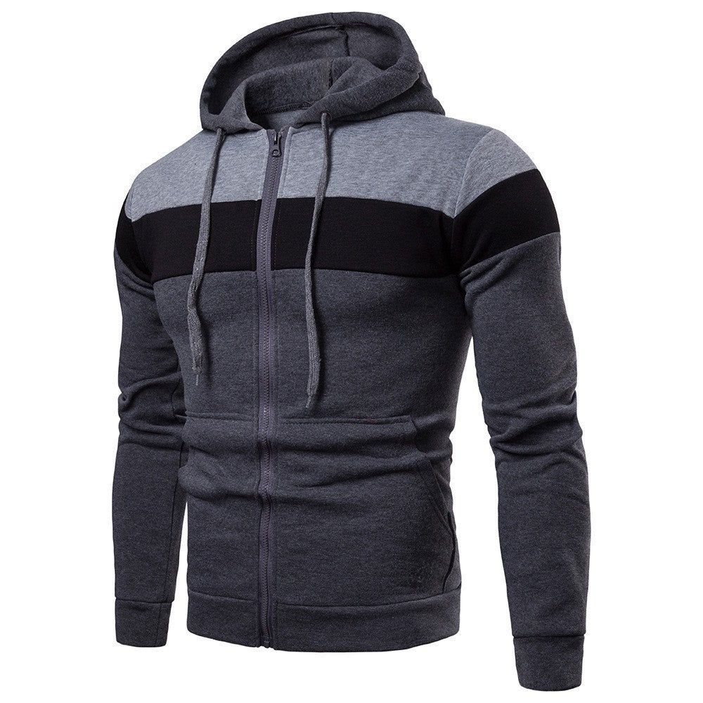 Fashion hooded jacket for men with chic and stylish color block design