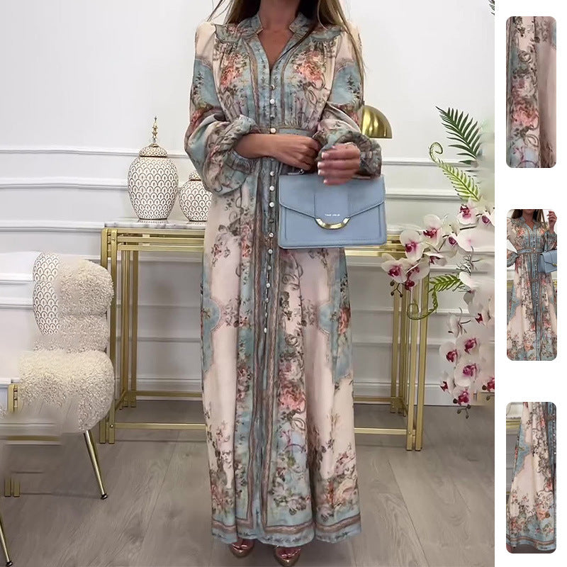 Robe maxi élégante pour femmes avec motifs floraux Chic & Stil