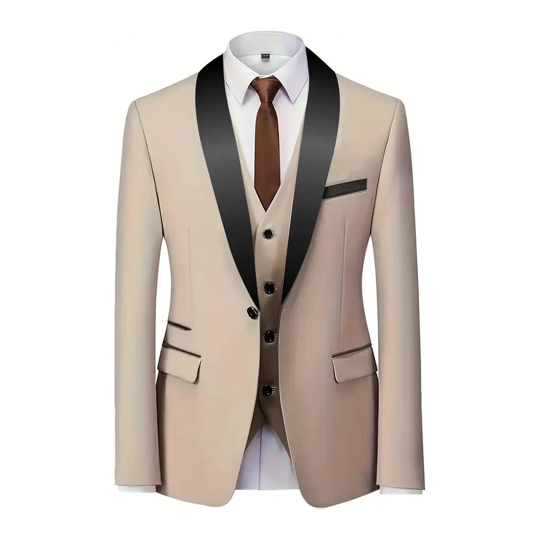 Men’s Elegant Three-Piece Suit Set with Satin Waistcoat & Timeless Style | Lune London