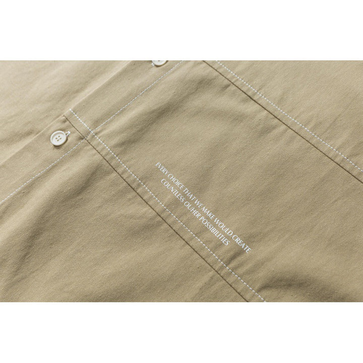 Men's Oversize Canvas Shirt Jacket with Cap Seams and Patch Pockets Amarae