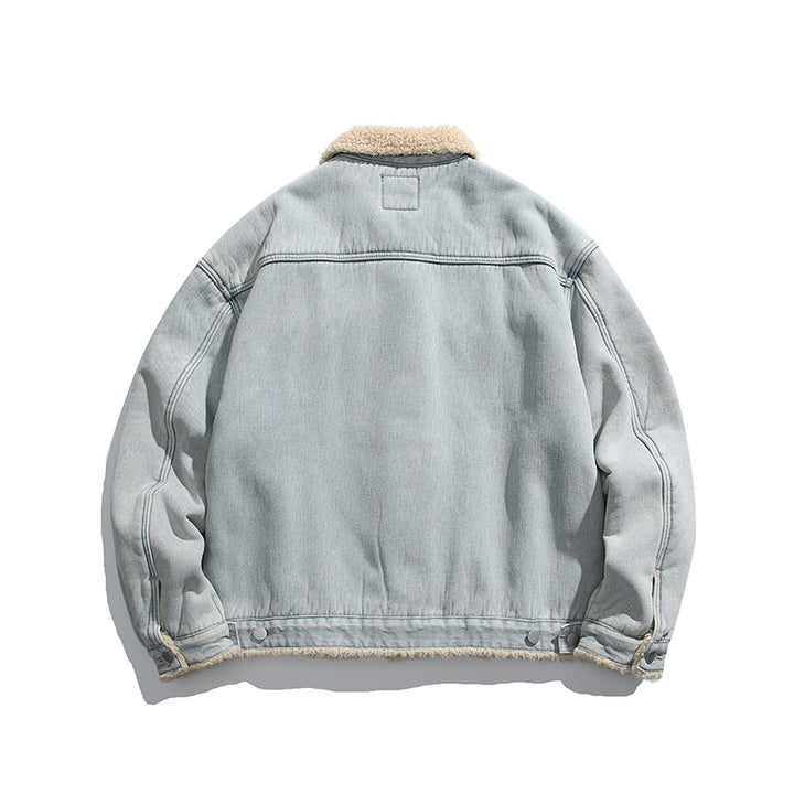 Unisex Oversize Denim Jacket with Teddy Lining and Sherpa Collar Amarae