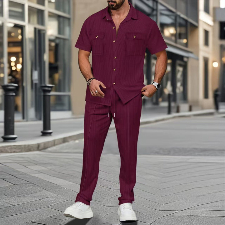 Fashion casual suit for men with striped pattern and practical pockets Lune London