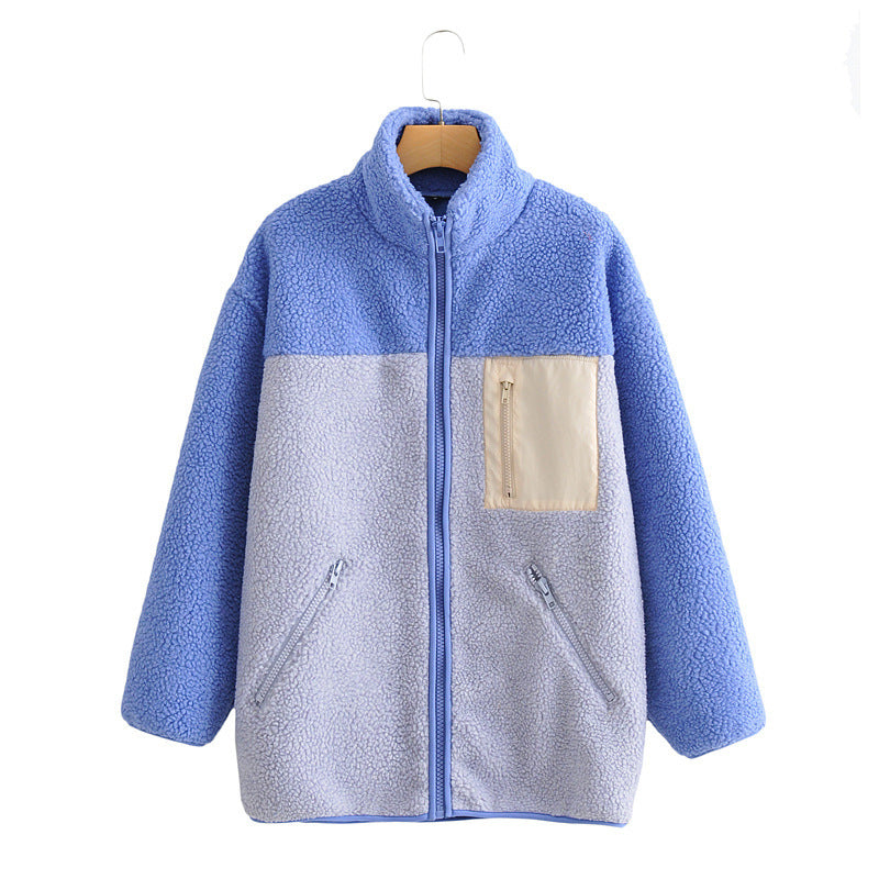 Veste en polaire douce pour femmes avec col haut et fermeture éclair Chic & Stil