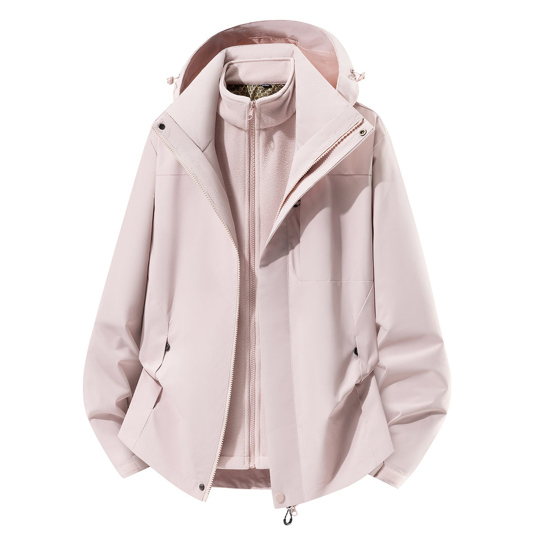 Women two-in-one softshell rain jacket with detachable fleece lining and hood Amarae