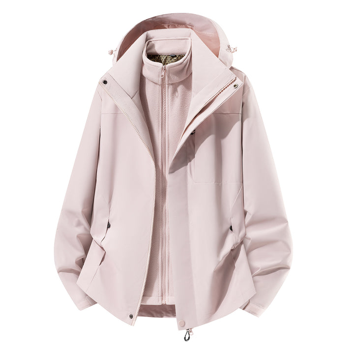 Women two-in-one softshell rain jacket with detachable fleece lining and hood Amarae