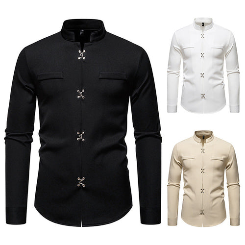 Men's Shirt with Asian Button Design Amarae